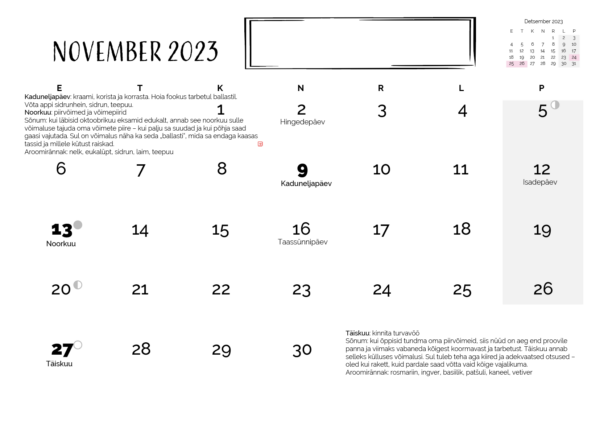 AROOMIRÄNNAKUTE KALENDER 2023 - Image 3